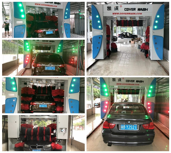 廣東-佛山三水區安裝凱沃龍門七刷電腦洗車機調試現場拍攝